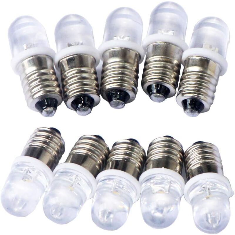 10pcs E10 6V Spot led Bulb Lamps Cool White,6000K