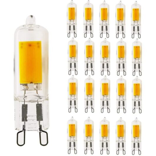 20 Pack G9 LED Bulbs 5W Warm White 3000K G9 Replaces 40W Halogen Bulbs Energy Saving Bulb 400lm 360° Beam Angle Dimmable [Energy Class A+]