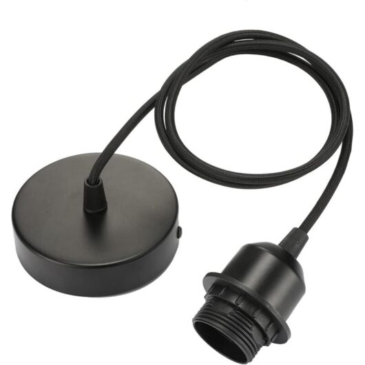 2pcs E27 Lamp Holder Vintage Lamp Holder with 100cm Cable and Fixing Ring Retro Ceiling Light Lamp Holder for Living Room, Hallway, Bedroom, Kitchen,