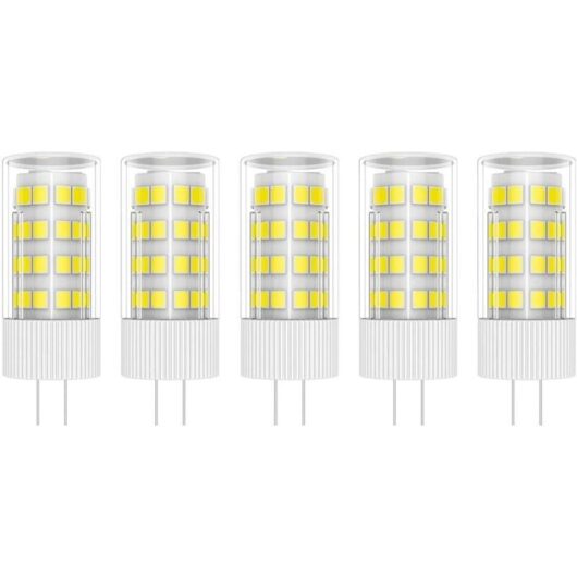 5W G4 LED Bulbs, 51 SMD 2835 LEDs, Warm White 6000K, 400lm, Equivalent to 50W Halogen Lamps, AC 220V [Energy Class A+]
