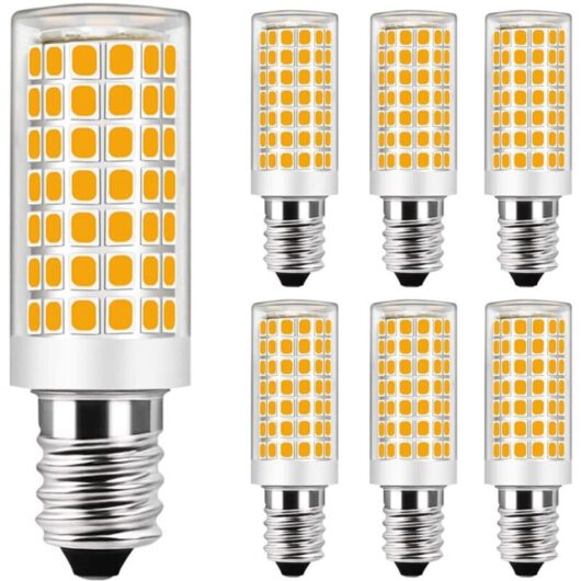 6-Pack E14 9W LED Bulbs (75W Halogen Equivalent) - Warm White 3000K - Non-Dimmable - AC 220-240V