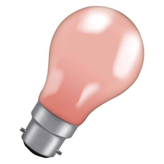 Crompton Lamps 25W GLS Light Bulb B22 Dimmable Colourglazed IP65 Pink Bayonet Coloured