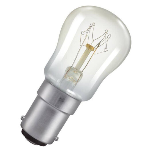 Crompton Lamps 25W Pygmy Light Bulb B15 Dimmable Warm White 2800K Sign Small Bayonet Outdoor Clear