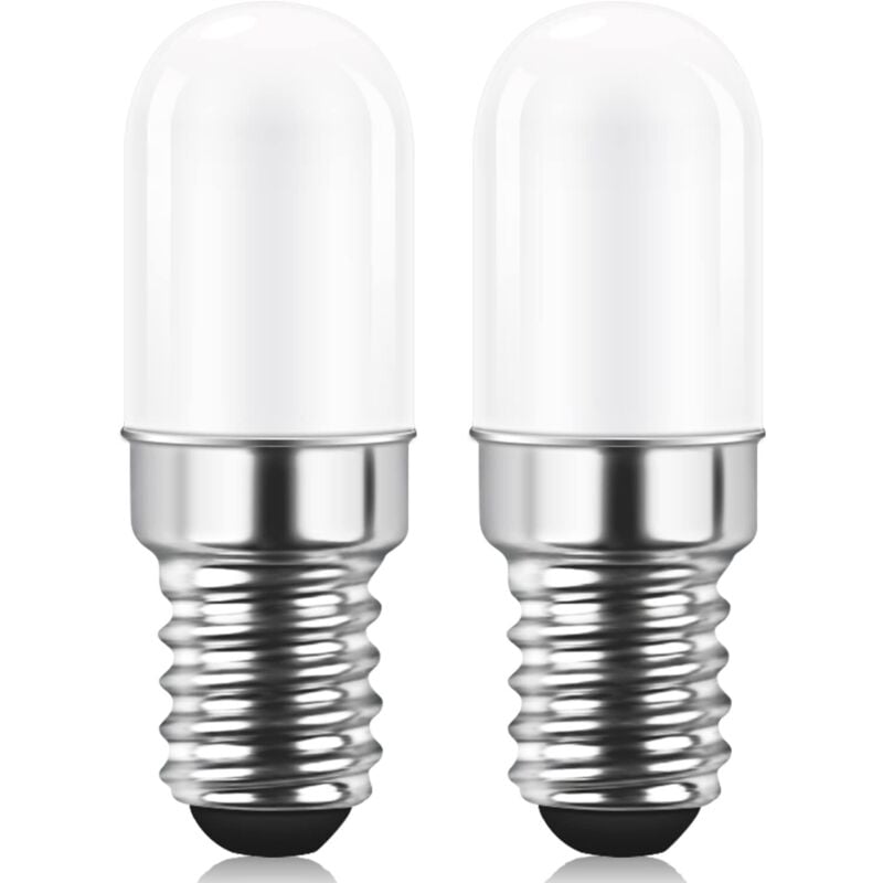 E14 LED Fridge Light Bulb, 2W Equivalent to 15W, Warm White 3000K, Refrigerator Light Bulb, Salt Lamp, Sewing Machine, Non-Dimmable, 2-Pack