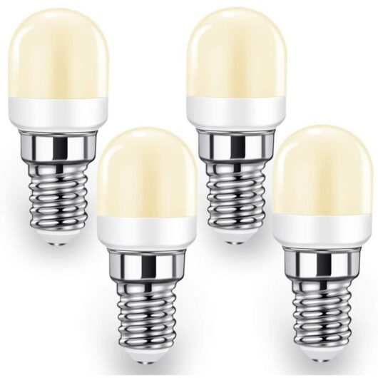 E14 LED Fridge Light Bulb, 2W SES Lamp (20W-25W Equivalent), 140lm, Warm White-3000K, 4-Pack