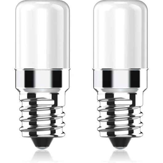E14 LED Refrigerator Light Bulb, 20W Halogen Equivalent, Warm White 2700K, 170lm, Small E14 Screw Base for Refrigerator, Salt Lamp, Sewing Machine, 2