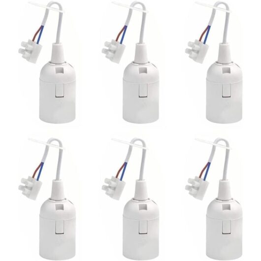 E27 Lamp Holder 2A 250V Construction Site Renovation Lamp Holder with Cable Pendant Lamp Holder for Incandescent and LED Bulbs (Max. 60W) - White