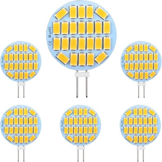 G4 LED 3W, AC12-24V, 300LM Warm White 3000K, 24x5730 SMD, Equivalent to 30W Halogen Bulb, Non-Dimmable, G4 Round LED Bulb for Cabinet Light,