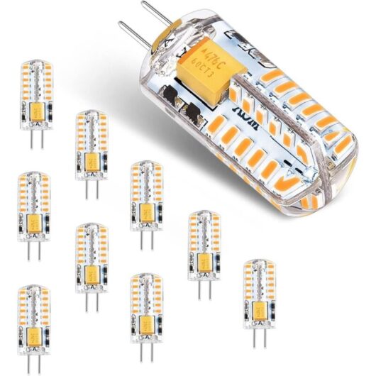 G4 LED Bulbs 12V AC/DC 3W Flicker-Free Energy Saving Lamp (Equivalent to 30W Halogen Bulb), Warm White 3000K, G4 LED Light, 300LM Non-Dimmable, Pack