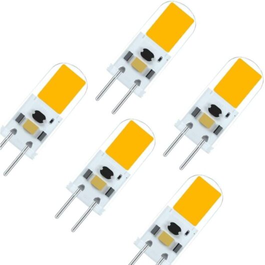 G6.35 LED Bulb GY6.35 LED 2W 12V High Brightness Equivalent to 20 Watt Halogen Lamp Warm White 3000K (Pack of 5)