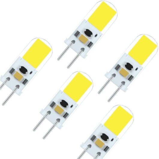 G6.35 LED Bulb GY6.35 LED 2W AC DC12V High Brightness Equivalent to 20 Watt Halogen Lamp Cool White 6000K (Pack of 5)