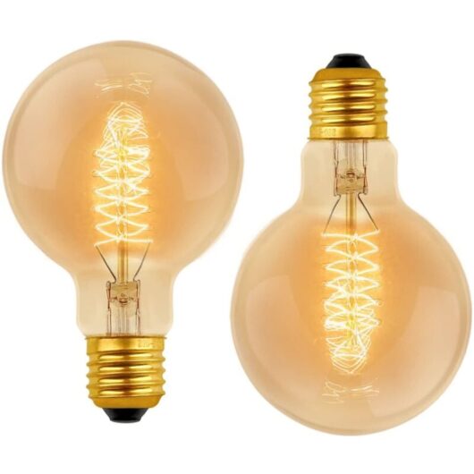 G80 Dimmable 40W Warm White 2700K AC 220V E27 Retro Incandescent Decorative Light Bulbs Spiral Tungsten Filament Lamp (2-Pack)