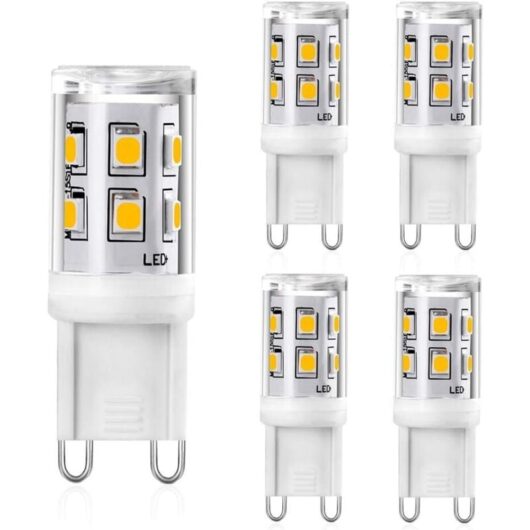 G9 2W LED Bulb, 20W 25W G9 Halogen Equivalent, 200lm, 3000K Warm White, CRI 80, 360 Degree Beam Angle, AC 220-240V, Non-Dimmable, 5-Pack [Energy