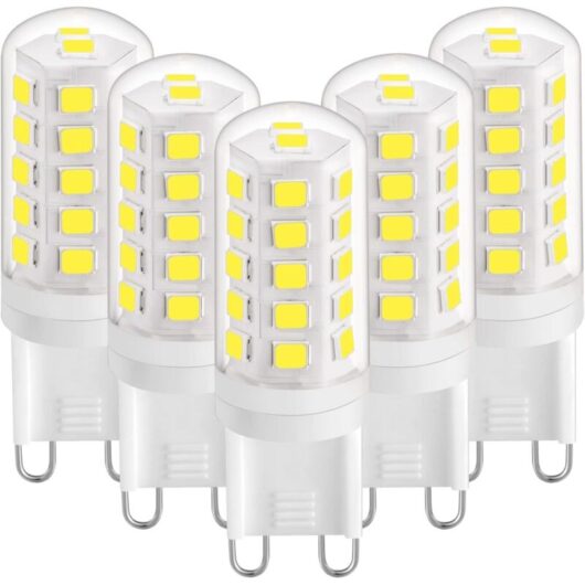 G9 LED Bulb 3W Cool White 6000K, G9 LED Light Bulbs 420LM, Equivalent to 28W and 40W Halogen Bulbs, G9 LED Corn Bulbs for Desk Lamp, Anti-Flicker, AC