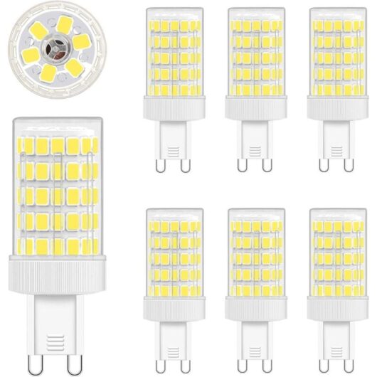 G9 LED Bulb Cool White, 10W G9 LED 6000K Equivalent to 80W Incandescent Light 900LM G9 LED Lamp AC 220V Bright 360° Wide Beam Angle 862835 SMD