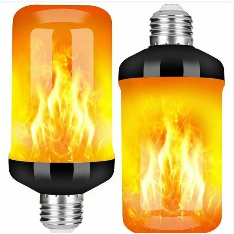 LED light bulb, 2-pack, E27, LED light bulb with flame effect, 5 W