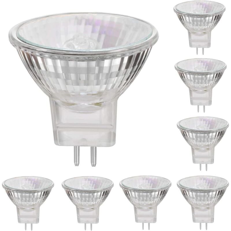 MR11 12V 35W GU4 Halogen Bulbs, Warm White 2800K, Dimmable, Pack of 8