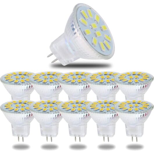 MR11 GU4 5W LED Bulbs Cool White, 6000K LED Bulbs 600 Lumens, Replacement for 50W Halogen Bulbs, LED Bulbs, Non-Dimmable, 120° Beam Angle, 10 Pack