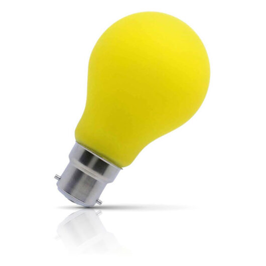 Opus GLS LED Light Bulb B22 4W Yellow Frosted Bayonet Coloured