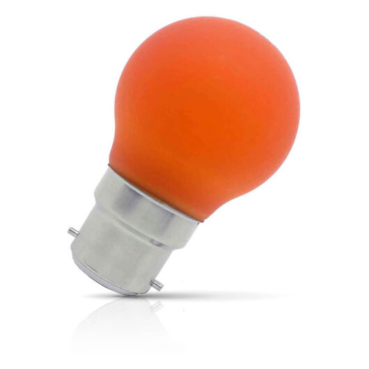 Opus Golfball LED Light Bulb B22 4W Orange Frosted Round Bayonet Coloured