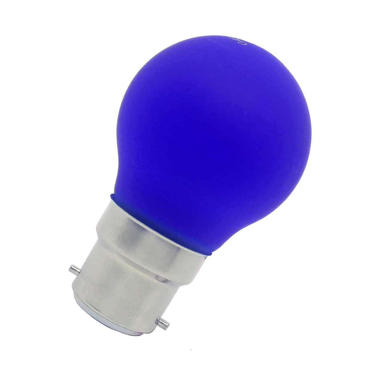 Opus LED Golfball Light Bulb B22 4W Blue Round Bayonet Coloured in Frosted