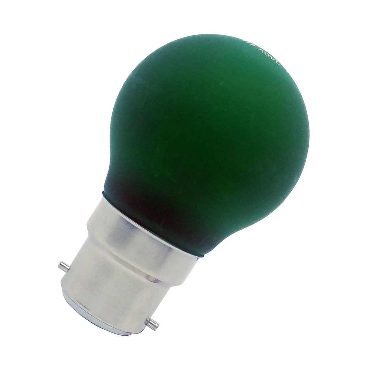Opus LED Golfball Light Bulb B22 4W Green Round Bayonet Coloured in Frosted