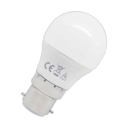 Opus LED Golfball Light Bulb B22 5.2W Dim Daylight 6500K Round Bayonet Thermal Plastic Opal