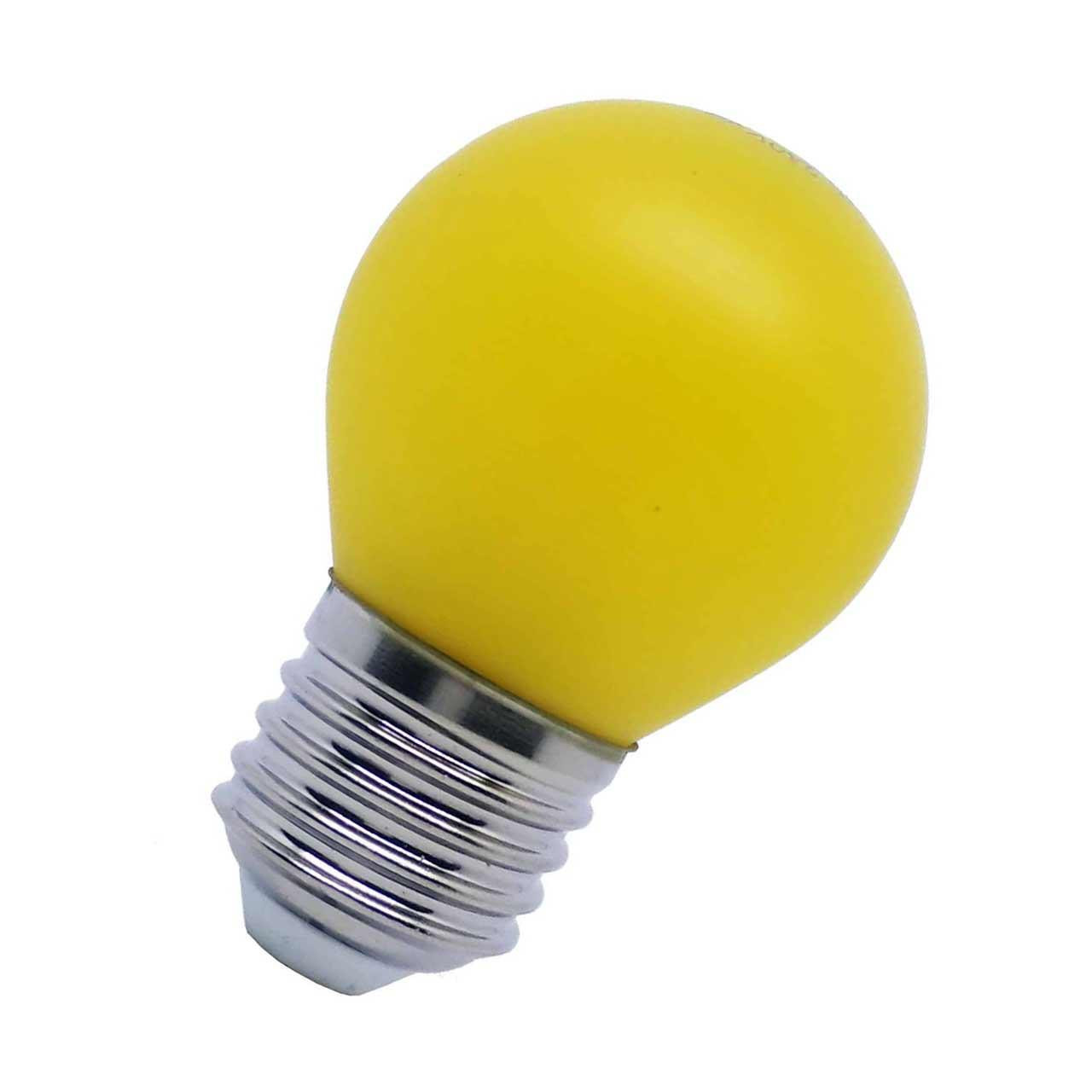 Opus LED Golfball Light Bulb E27 4W Yellow Round Screw Coloured in Frosted