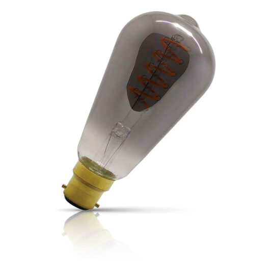 Opus ST64 LED Light Bulb B22 4W (15W Eqv) Dim Extra Warm White Smoky Squirrel Cage Bayonet Filament Vintage Edison