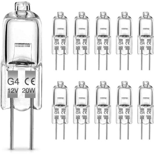 Other bulbs: 10 G4 halogen bulbs, 20W G4 incandescent bulbs, 12V halogen bulbs with needle base, 2800K warm white light, low pressure halogen bulb,