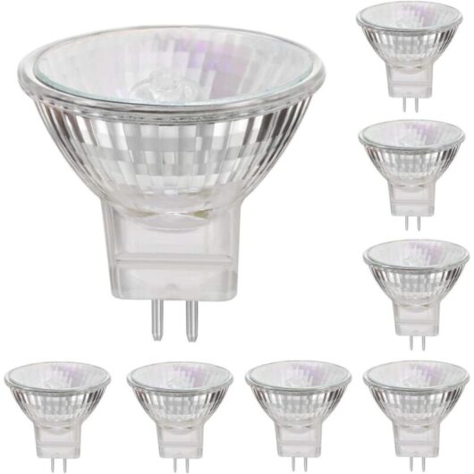 Other bulbs (8-pack) MR11 12 V 35 W GU4 halogen spotlight, bi-pin base, dimmable glass cover, 35 mm diameter, warm white 2800 K [Energy Class G]