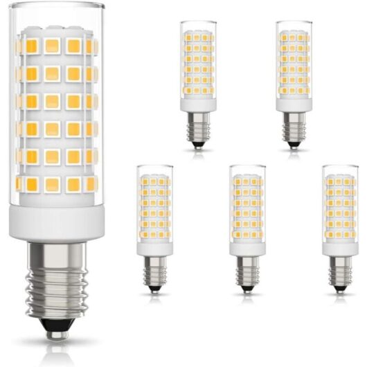 Pack E14 9W LED Bulbs (75W Halogen Equivalent), Warm White 3000K, Non-Dimmable, 360° Beam Angle, for Kitchen Range Hood, Bedside Lamp