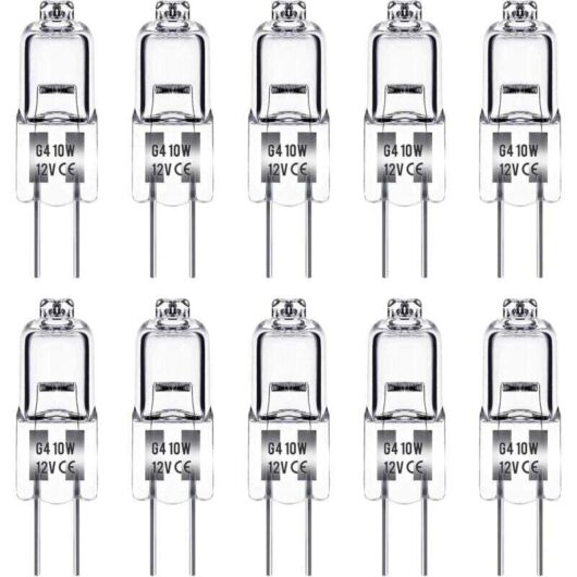 Terrarium-specific light bulb, heat lamp, G4 12 V 10 W light bulb, pack of 10