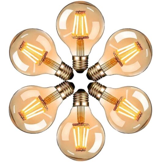 Vintage Edison LED Light Bulb, G80 E27 4W Vintage Bulb, 2200K Yellow Light, Vintage Filament Bulb, Equivalent to 40W Incandescent Bulb, Non-Dimmable,