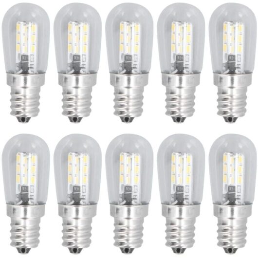 10 LED E12 glass bulbs, small ceiling light bulbs, 500LM, wall light bulbs for bedroom or office, 220V