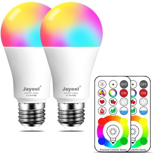 10W E27 120 Colors LED RGBW Color Changing Light Bulb Remote Control (3rd Generation), Timing and Dimmable RGB+Daylight White(6500K) Edison Screw