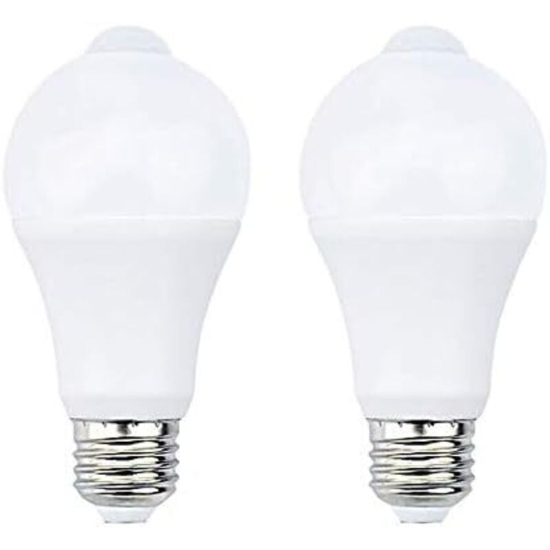 12W E27 PIR Infrared LED Bulb with Motion Sensor, Automatic ON/OFF, A60 220V, 700lm, 70W Halogen Equivalent, for Staircase, Hallway, Garage (Pack of