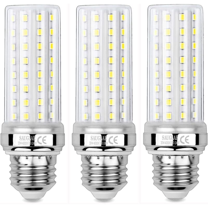 20W LED Corn Bulbs, 150W Incandescent Bulb Equivalent, 2300LM, 4000K Neutral White, E27 Edison Screw Bulbs, 3 Pack