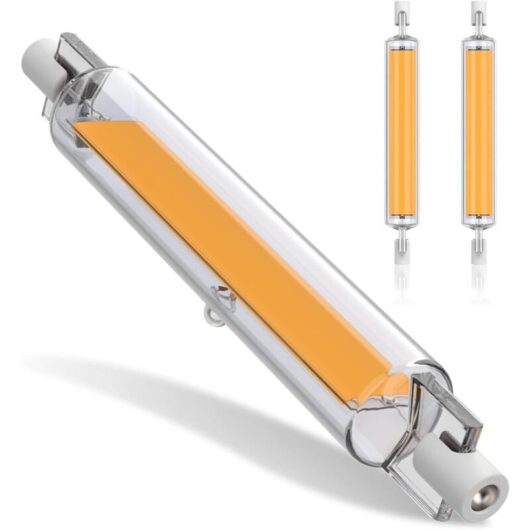 20W R7S LED 118mm Dimmable Bulbs, Warm White 3000K Bulbs, Double Ended COB Bulbs 2000LM, 360° Beam Lighting, AC 220-240V, Pack of 2 [Energy Class F]