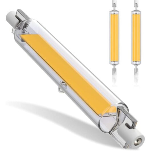 20W R7S LED Bulbs 118mm Dimmable, R7S LED Bulb Warm White 3000K, Double Ended COB Bulbs 2000LM, R7S LED Bulbs 118mm, 360° Beam Angle Lighting, AC