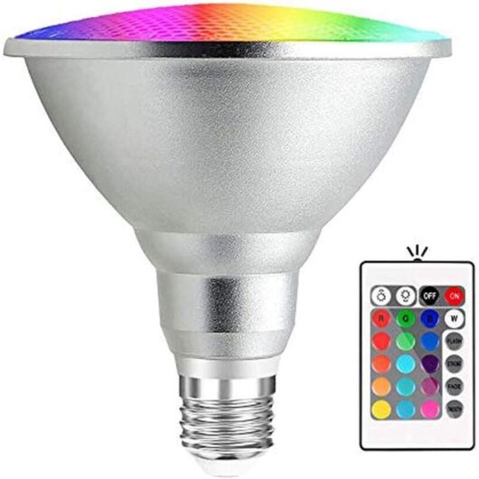 20W RGB LED Bulb E27 Par38 Waterproof with 24-Key IR Remote Control (RGB and Cool White) [Energy Class A+]