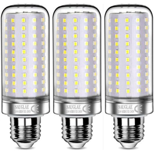 26W LED Bulbs, 200W Incandescent Bulb Equivalent, 3000Lm, 6000K Cool White, E27 Edison Screw Bulbs, 3 Pack [Energy Class E]