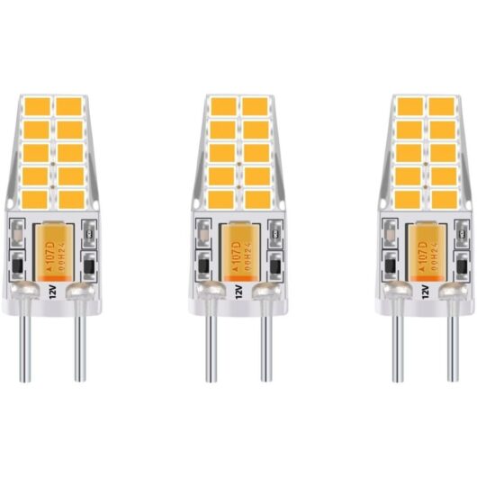3-PCS 3W 12V G6.35 LED Bulb T3/T4/T5 G6.35/GY6.35 Base Warm White 3000K Replacement for 30W Halogen Bulb for Under Cabinet Light Desk Lamp [Energy