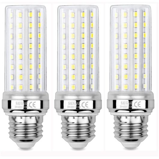 3 Pack 20W LED Corn Light Bulbs, 150W Incandescent Bulb Equivalent, 2300LM, 4000K Neutral White, E27 Edison Screw Bulbs