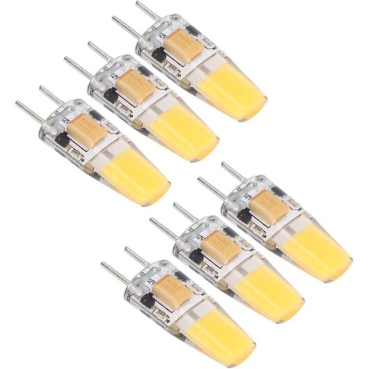 500LM GY6.35 Warm White LED Bulb, Silicone Lamp Holder, Ceiling Light Bulb, 360° Beam Angle, 5W 12V