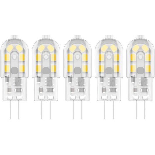 5X G4 LED Bulb 2W Bulb Lamp 12 SMD 2835LEDs Warm White 3000K LED Lamp Energy Saving 200LM Spotlight AC/DC12V [Energy Class A+]