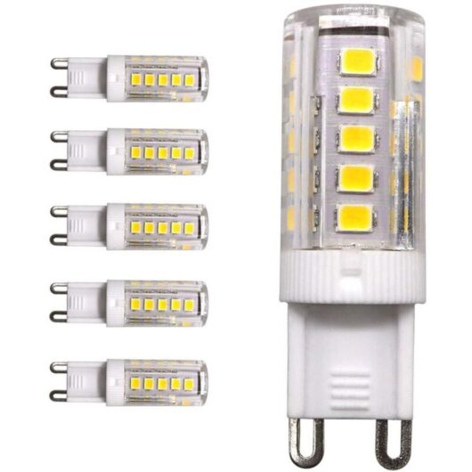 5pcs G9 Base 33-SMD 2835 LED Bulb, 3W, 3000K (Warm White) 250LM, Equivalent to 25W Halogen Lamp Replacement, AC 220V, 360 Omnidirectional Beam Angle,