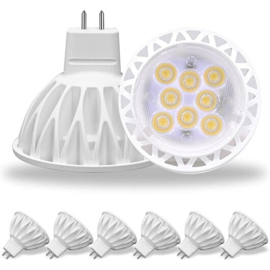 6 Pack MR16 LED Bulbs, 50W Equivalent Landscape Light Bulbs, 4000K Neutral White 5W GU5.3 MR16 12V, 38 Degree Beam Angle for Landscape, Recessed,