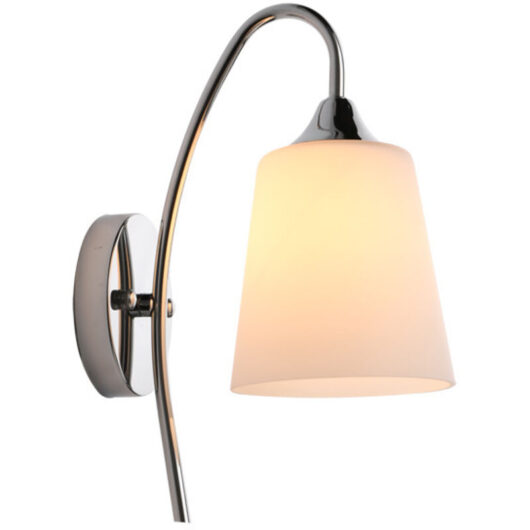 Decorative wall light for the bedroom, single glass head, glass shade (without bulb)