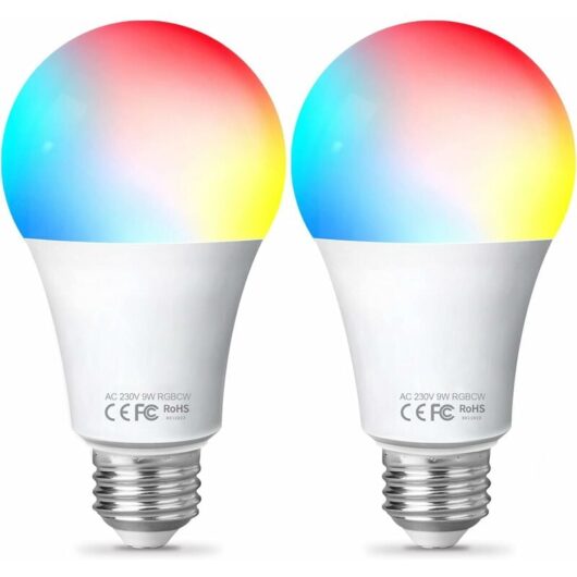 Euritecsa - Ampoule Intelligente Wifi Led Smart Bulb E27, 10W rgbcw Ampoule Connectee Alexa, Compatible avec Alexa/Google Home, Ampoule Dimmable